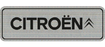 Aufkleber: CITROEN (silber / schwarz matt, ca. 4x11cm)